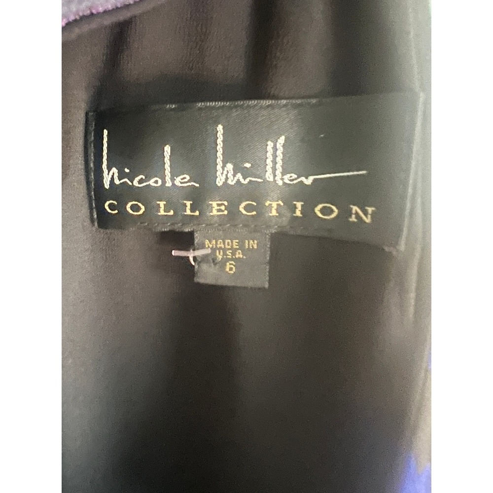 Nicole Miller Collection Silk Geometric Halter Shift Dress BN0219 Blue Green 6 - Picture 4 of 8